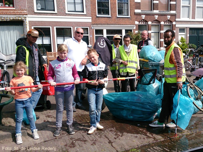 De Taskforce Drijvuilvissen: St. De Leidse rederij, Visie-R en vrijwilligers gefaciliteerd door de gemeente Leiden